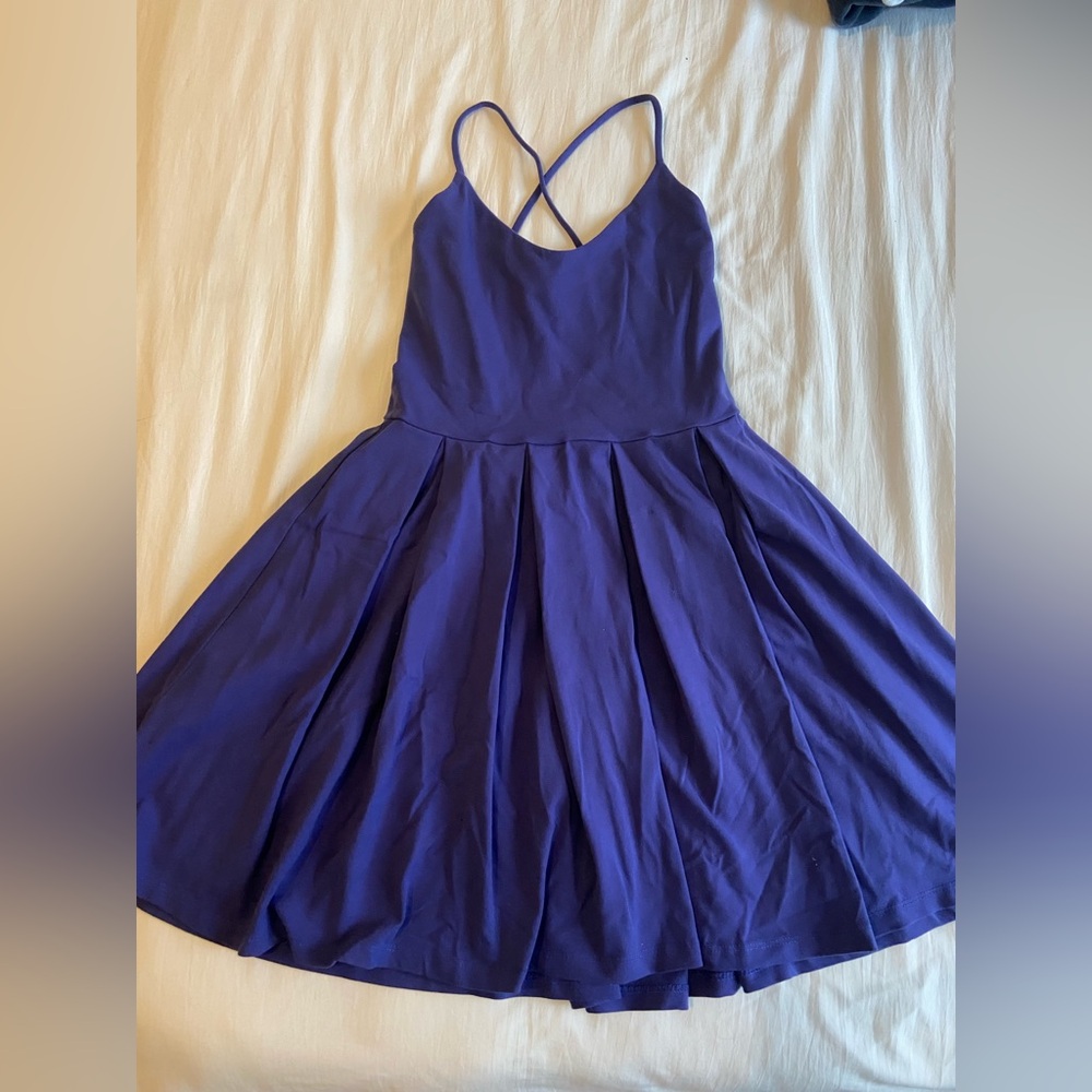 Susana Monaco purple pleated mini dress